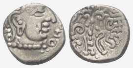 Indische Dynastien. Gupta. Kumaragupta I. (ca. 414 - 455 n. Chr.).

 Drachme (Silber).
Vs: Kopf des Kumaragupta rechts.
Rs: Stilisierter Garauda m...
