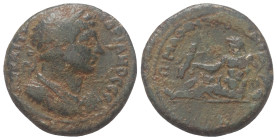 Phrygien. Aizanoi. Hadrianus (117 - 138 n. Chr.).

 Bronze.
Vs: Büste des Hadrian mit Lorbeerkranz, Panzer und Paludament rechts.
Rs: Der Flussgot...