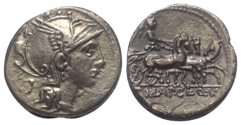 Appius Claudius Pulcher mit T. Manlius Mancinus und Q. Urbinius.

 Denar (Silb...