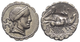 C. Naevius Balbus.

 Denar (Silber). 79 v. Chr. Rom.
Vs: Kopf der Venus mit Diadem rechts, dahinter S C; im Feld rechts H.
Rs: C NAE BALB. Victori...