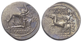 M. Scaurus und P. Hypsaeus.

 Denar (Silber). 58 v. Chr. Rom.
Vs: M SCAVR / AED CVR / EX - S C / REX ARETAS. König Aretas mit Ölzweig nach rechts k...