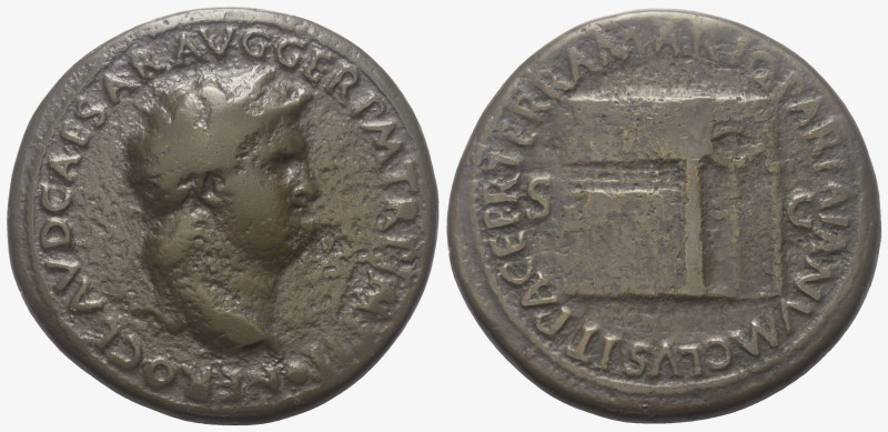Nero (54 - 68 n. Chr.).

 Sesterz (Bronze). 65 n. Chr. Lugdunum.
Vs: NERO CLA...