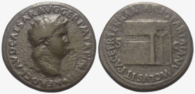 Nero (54 - 68 n. Chr.).

 Sesterz (Bronze). 65 n. Chr. Lugdunum.
Vs: NERO CLAVD CAESAR AVG GER P M TR P IMP P P. Kopf mit Lorbeerkranz rechts.
Rs:...