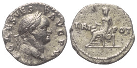 Vespasianus (69 - 79 n. Chr.).

 Denar (Silber). 70 - 72 n. Chr. Rom.
Vs: IMP CAES VESP AVG P M. Kopf mit Lorbeerkranz rechts.
Rs: TRI POT. Versch...