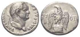 Vespasianus (69 - 79 n. Chr.).

 Denar (Silber). 76 n. Chr. Rom.
Vs: IMP CAESAR VESPASIANVS AVG. Kopf mit Lorbeerkranz rechts.
Rs: COS - VII. Adle...