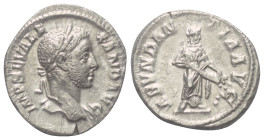 Severus Alexander (222 - 235 n. Chr.).

 Denar (Silber). 229 n. Chr. Rom.
Vs: IMP SEV ALEXAND AVG. Büste mit Lorbeerkranz und Drapierung rechts.
R...