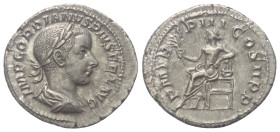 Gordianus III. (238 - 244 n. Chr.).

 Denar (Silber). 241 - 243 n. Chr. Rom.
Vs: IMP GORDIANVS PIVS FEL AVG. Drapierte Büste mit Lorbeerkranz recht...