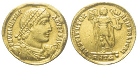 Valentinianus I. (364 - 375 n. Chr.).

 Solidus (Gold). 364 - 367 n. Chr. Antiochia.
Vs: D N VALENTINIANVS P F AVG. Büste mit Perldiadem, Paludamen...