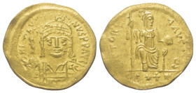 Iustinus II. (565 - 578 n. Chr.).

 Leichter Solidus zu 22 Siliquen (Gold). 567 - 578 n. Chr. Constantinopolis (?).
Vs: D N IVSTI - NVS P P AVG. Bü...