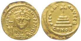 Tiberius II. Constantinus (578 - 582 n. Chr.).

 Solidus (Gold). Constantinopolis.
Vs: Dm TIb CONS - TANT P P AVG. Büste mit Kreuzkrone, Panzer, Pa...