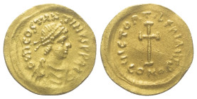 Tiberius II. Constantinus (578 - 582 n. Chr.).

 Tremissis (Gold). 578 - 582 n. Chr. Constantinopolis.
Vs: D M COSTANTINVS P P AC. Büste mit Perldi...