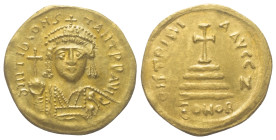 Tiberius II. Constantinus (578 - 582 n. Chr.).

 Solidus (Gold). 646 - 647 n. Chr. Constantinopolis.
Vs: Dm TIb CONS - TANT P P AVG. Büste mit Kreu...