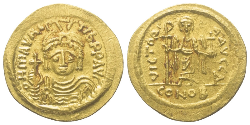 Mauricius Tiberius (582 - 602 n. Chr.).

 Solidus (Gold). 583 - 602 n. Chr. Co...