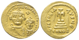 Heraclius (610 - 641 n. Chr.).

 Solidus (Gold). 616 - 625 n. Chr. Constantinopolis.
Vs: Gekrönte Büsten des Heraclius und des Heraclius Constantin...