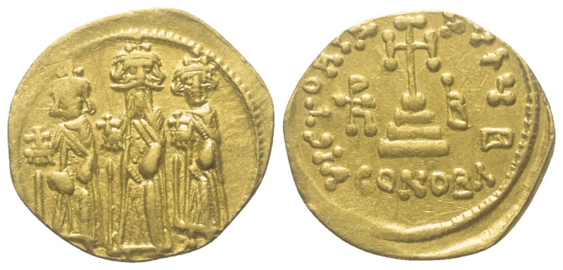 Heraclius (610 - 641 n. Chr.).

 Solidus (Gold). 637 - 638 n. Chr. Constantino...