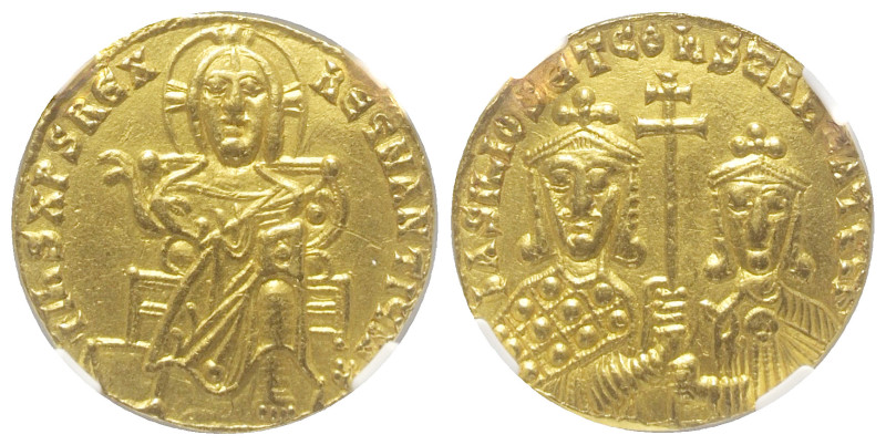 Basilius I. (868 - 879 n. Chr.) und Constantinus.

 Solidus (Gold). 867 - 870 ...