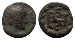 Ostgoten. Athalarich (526 - 534 n. Chr.).

 Minimus (2,5 Nummi). Rom.
Vs: IVSTINIANI. Büste mit Diadem rechts.
Rs: Monogramm im Kranz.

11 mm. 0...