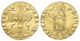 Italien. Florenz Republik.

 Fiorino (Gold). 1346 (ohne Angabe).
Vs: Stilisierte Lilie.
Rs: Hl. Johannes mit Kreuzstab in der Linken frontal stehe...