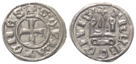Achaia - Fürstentum. Guy I. de La Roche (1280 - 1287).

 Denar (Silber).
Vs: + GVI DVX ATENES. Kreuz.
Rs: + ThEBE CIVIS. Stilisiertes Kastell.

...