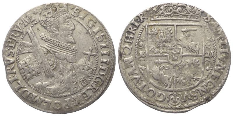 Polen. Königreich. Sigismund III. Wasa (1587 - 1632).

 Ort (Silber). 1621. Br...