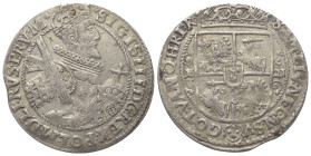 Polen. Königreich. Sigismund III. Wasa (1587 - 1632).

 Ort (Silber). 1621. Bromberg (Bydgoszcz).
Kronprägung.
Vs: Bekröntes, geharnischtes Brustb...