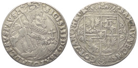 Polen. Königreich. Sigismund III. Wasa (1587 - 1632).

 Ort (Silber). 1624. Bromberg (Bydgoszcz).
Kronprägung.
Vs: Bekröntes, geharnischtes Brustb...