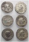Römische Münzen - Lots. Kaiserzeit.


Lot (6 Stück, Silber): Antoniniane des Gordianus III. (238 - 244 n. Chr.) (4x) und Philippus I. Arabs (244 - ...