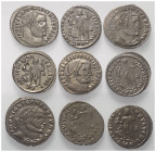 Römische Münzen - Lots. Kaiserzeit.


Lot (9 Stück): Folles des Licinius I. (308 - 324 n. Chr.).

Sehr schön, teils besser.

Verkauft wie beseh...