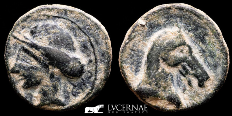 Cartagonova, Hispania Bronze calco 8,87 g, 21 mm military mint 220-215 B.C. Good...