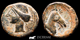 Cartagonova, Hispania Bronze calco 7,33 g, 21 mm military mint 220-215 B.C. Good very fine