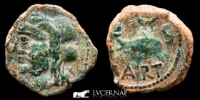 Carteia, Ancient Hispania Bronze Semis 7.27 g. 23 mm Carteia 90-40 B.C. Good very fine (MBC+)