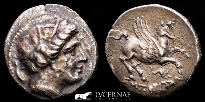 Emporiton Silver Drachm 4.66 g. 20 mm. Hispania 250-220 BC Near extremely fine
...