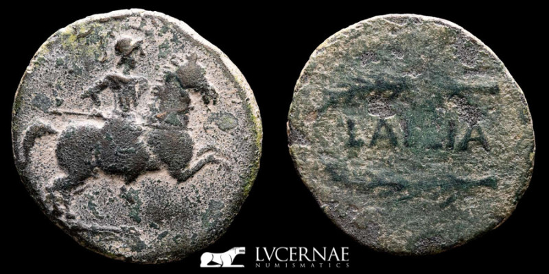 Hispania bronze Semis 8.39 g, 28 mm Laelia (Olivares, Sevilla) 50-20 B.C. gVF
A...