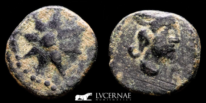 Malaca Bronze Sextans 2,21 g, 13 mm Hispania, Malaca (Malaga) 200-20 B.C. Good v...