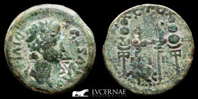 Augustus Bronze As 15,82 g, 29 mm Acci (Guadix,Granada) 27 B.C.-14 A.D. GVF