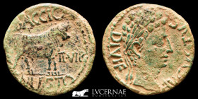 Augustus Bronze As 11.40 g. 28 mm. Celsa (Zaragoza) 2 - 14 A.D nEF
