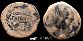 Augustus Bronze As 12,22 g. 27 mm. Colonia Patricia 27 BC - 14 A.D. VF