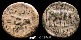 Augustus, Roman Hispania Bronze Semis 4,65 g. 20 mm. Cartagonova 25 B.C. Good very fine (MBC)