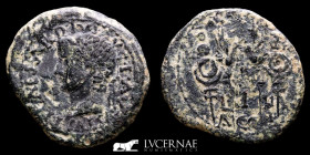 TIberius - Acci Bronze As 10.74 g., 28 mm. Guadix, Granada 14-37 AD gVF