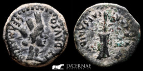 Tiberius, roman Hispania bronze Semis 4,20 g. 19 mm. Carteia (San Roque) 14-37 A.D. Good very fine