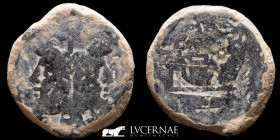 Anonymous Janus Bronze As 35.16 g. 36 mm. Rome 206-194 BC. gVF