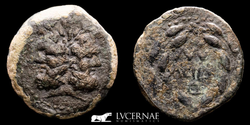 Mn. Acilius, quaestor. Bronze As 6.64 g, 23 mm Sicily II c. B.C. gVF
Roman Repu...