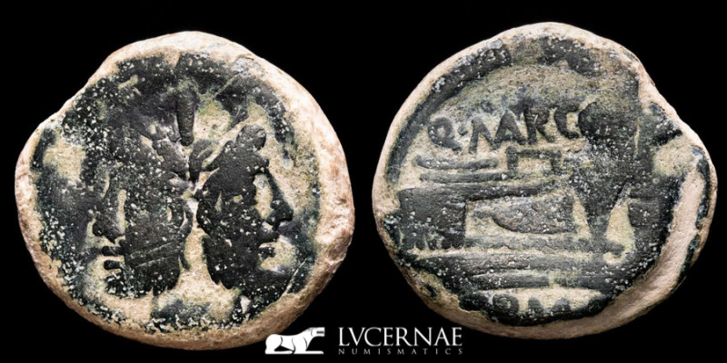 Roman Republic - Q. Marcius Libo Bronze Æ As 29,30 g, 33 mm Rome 148 BC Good fin...