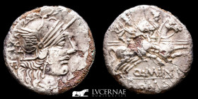 Q. Minucius Rufus Fourre Denarius 2,37 g., 18 mm. Rome 122 B.C. GF