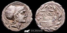 Q. Lutatius Cerco Silver Denarius 3,80 g. 19 mm. Rome 109-108 B.C. gVF