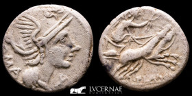 Lucius Flaminius Chilo Silver Denarius 3,61 g, 18 mm. Rome 109/8 BC. GVF