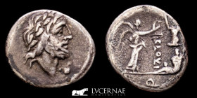 T. Cloulius Silver Quinarius 1,62 g., 15 mm. Rome 98 B.C. gVF