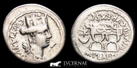 M. Plaetorius M.f. Cestianus Silver Denarius 3,84 g., 19 mm. Rome 67 B.C. GVF