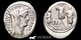 L Aemilius Lepidus Paullus Silver Denarius 3,75 g.,18 mm. Rome 62 B.C. Good very fine
