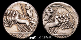 C. Vibius C.f. Pansa Silver Denarius 4.35 g. 19 mm. Rome 90 BC Good very fine